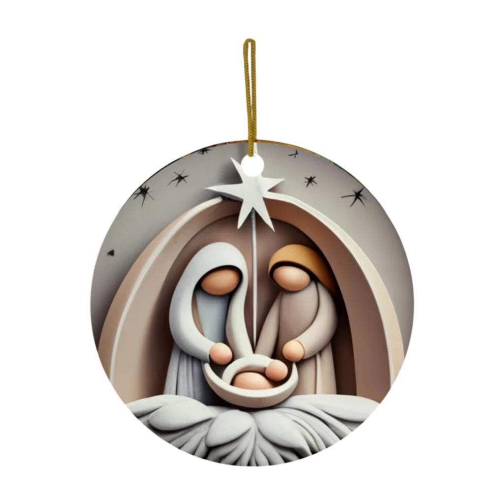 Nativity Hanging Decorations Acrylic Ornament Decorative Party Supplies for Bedroom Living Room Office Housewarming Farmhouse