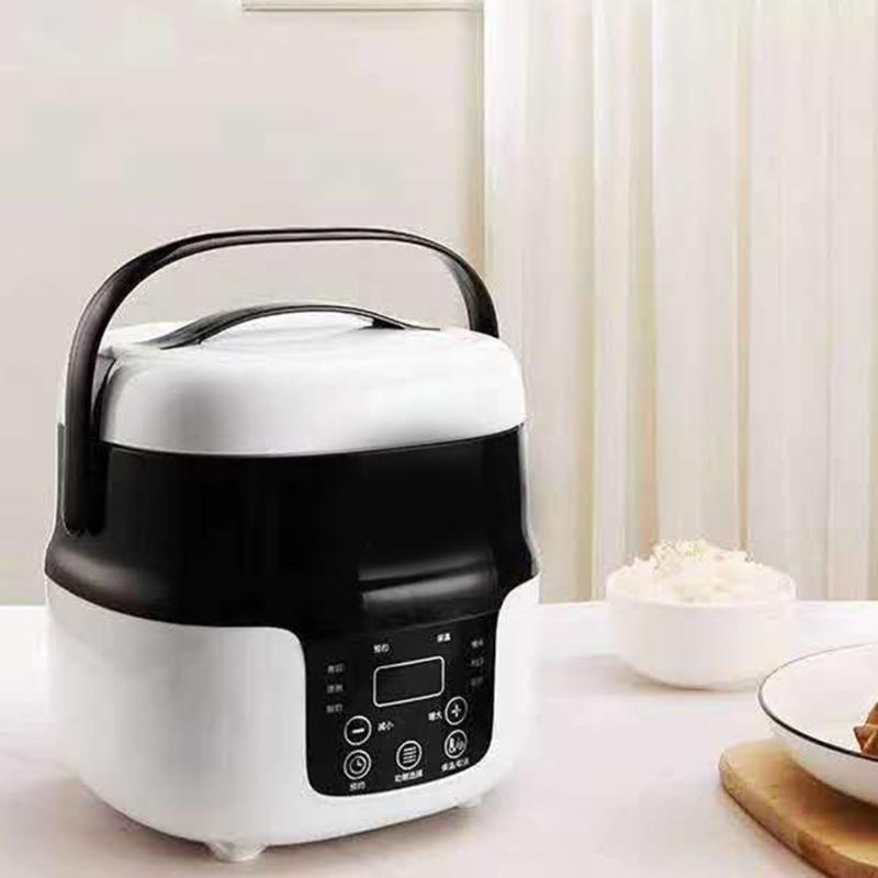 Electric Lunch Box 2L Travel Rice Cooker Small 12V 24V for Car Cooking Soup Porridge Rice Heating Keeping Warm Function