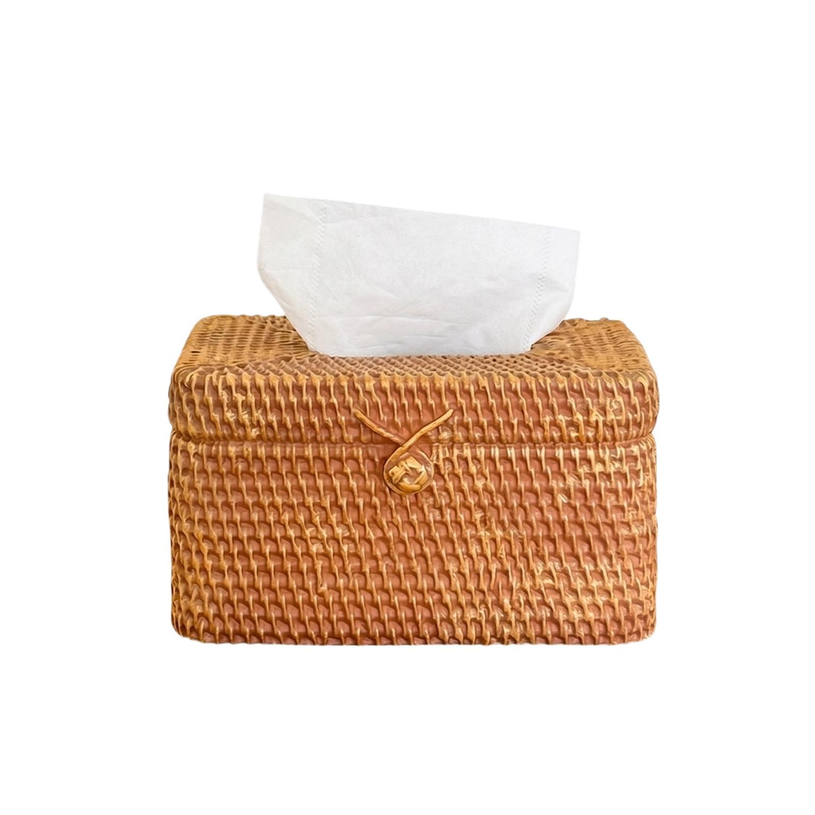 

Creative Tabletop Decorations For Fashionable Home Accessories Imitation Rattan Tissue Box one size