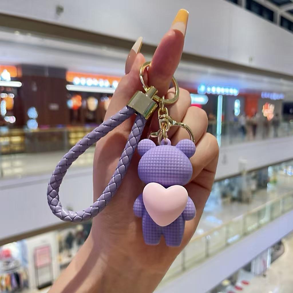 Piggyback Couple Doll Keychain Creative Love Bear Car Bag Pendant