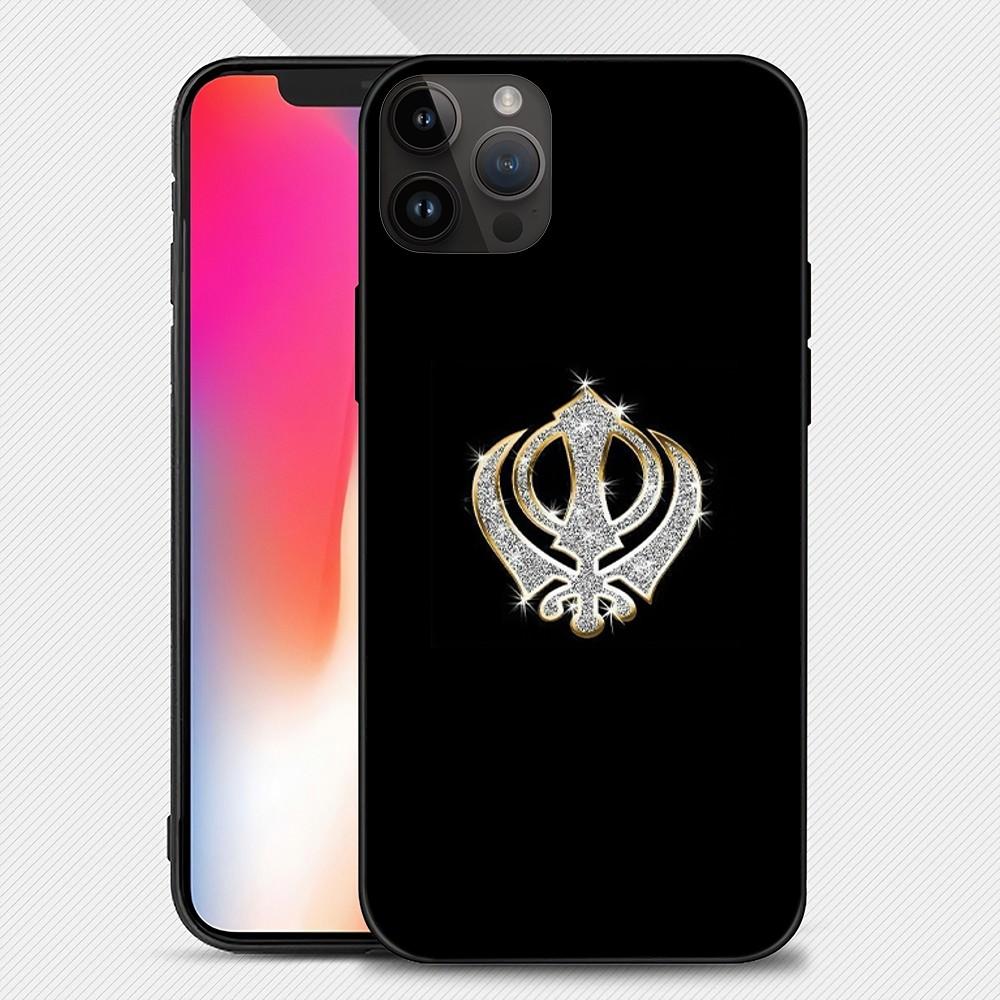 

Чехол для телефона Sikh Khanda Sikhism Bling для iPhone 15 14 13 12 11 Pro Max Mini X 7 8, мягкий чехол iPhoneX