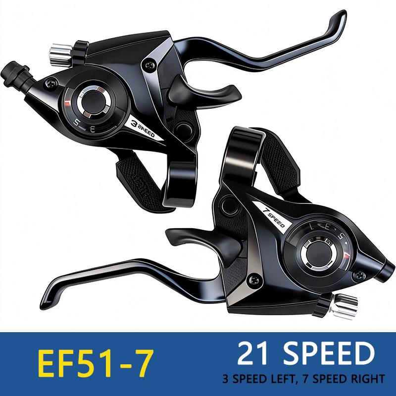 For Bike Compatible ST-EF51 3x7 3x8 Speed Trigger Shifter with V Brake Lever Set Mountain Bike MTB Handlebar Shifter Black