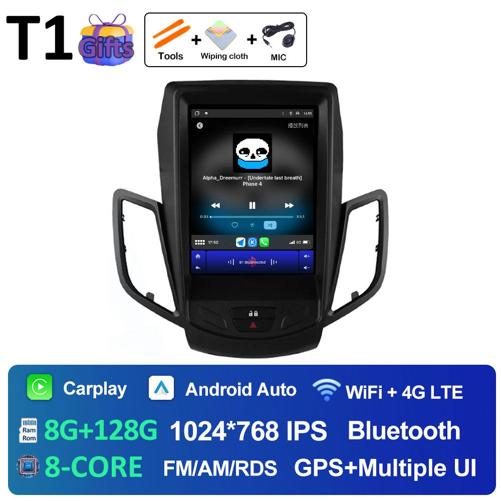 Wireless Carplay DSP Stereo For Ford Fiesta MK7 2009 2010 2011 2012 2013 2014 2015 2016 Android 14 Cooling fan GPS Navigation BT