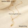 European and American Fashion Fringed Water Drop Earrings Stainless Steel Earrings Light Luxury Titanium Steel Necklace Y-chain Jewelry
