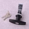 Durable Rear Fixing T Shape Handle Cabinet Tool Box Garage Canopy Door Lock Locking Latch with 2 Keys for Pickup Car Truck