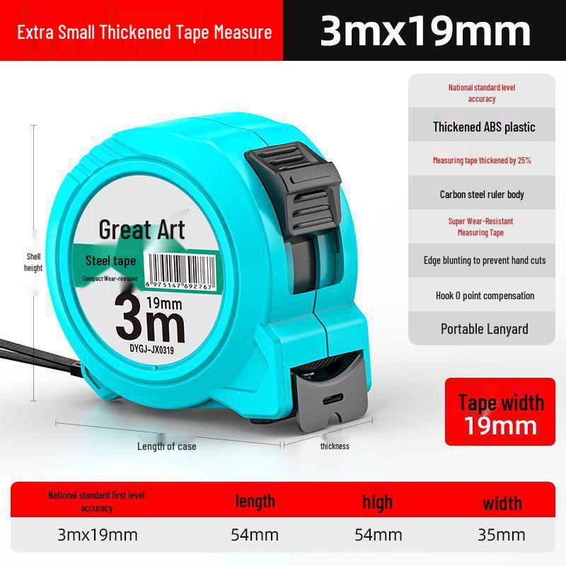 

Dayi Extra-Small Drop-Proof Rust-Proof Steel Tape Measure, 3m/5m/10m, Durable, High-Precision, Thickened for Construction