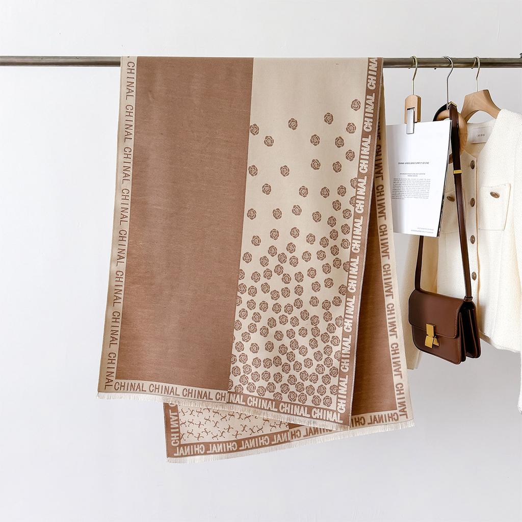 Luxury Korean Fashion Winter Cashmere Pashmina Shawl Lady Wrap Warm Autumn Scarves Design Print Female Foulard Stoles Scarf