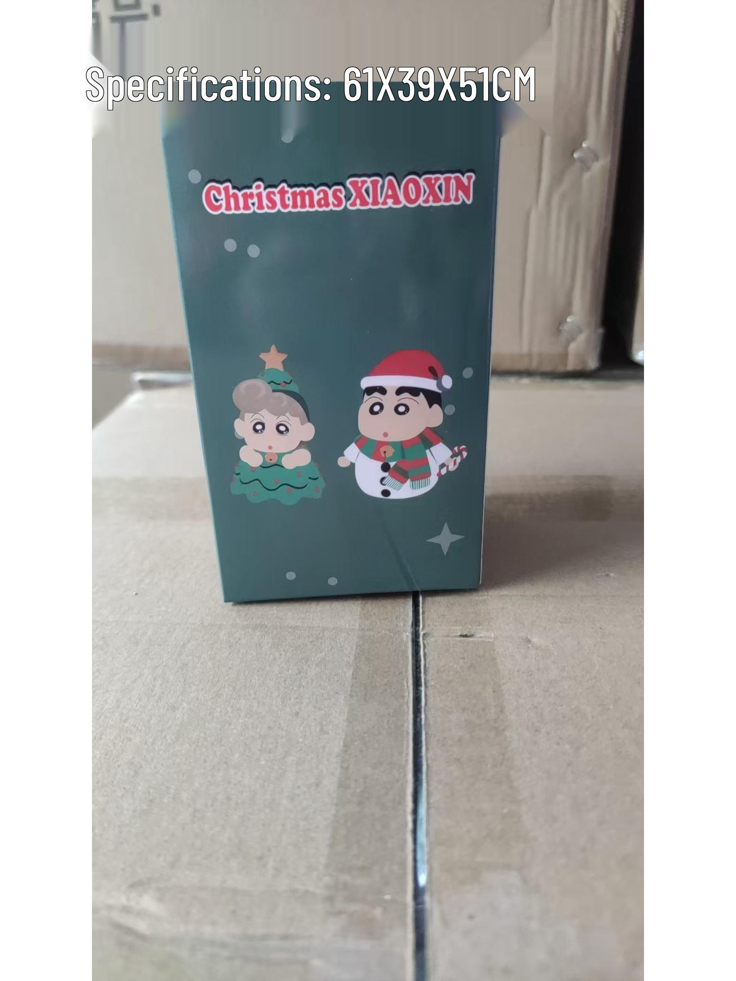 

Christmas Shin-chan Snowman & Himawari Figurine Ornament - Cute Desktop Holiday Decor