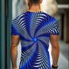 Men's New 3D T-shirt Crew Neck Short Sleeve Casual Top Breathable Cool-Feel Fabric Tagless Skin-Friendly Design