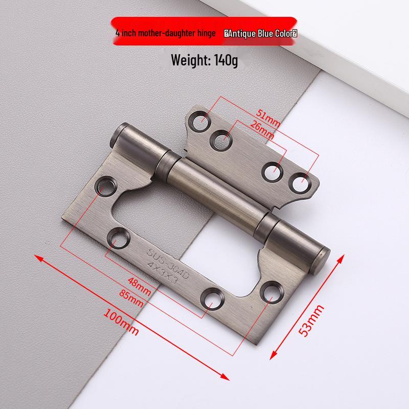 Automatic Stainless Steel Spring Hinge with Invisible Buffer for Wooden Doors