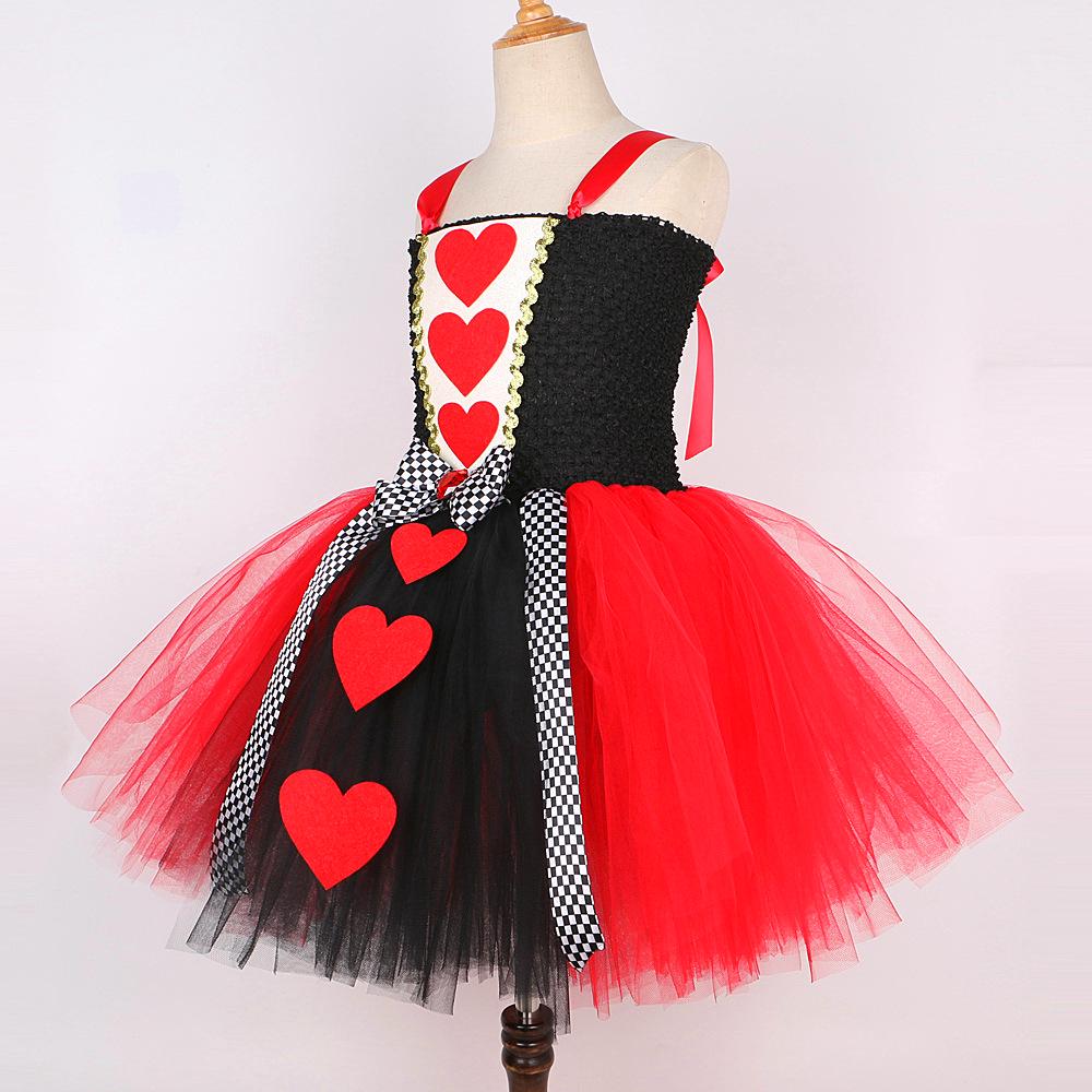 Cosplay šaty Rudé královny - Dámské Halloweenské princeznovské sukně Alenka v říši divů