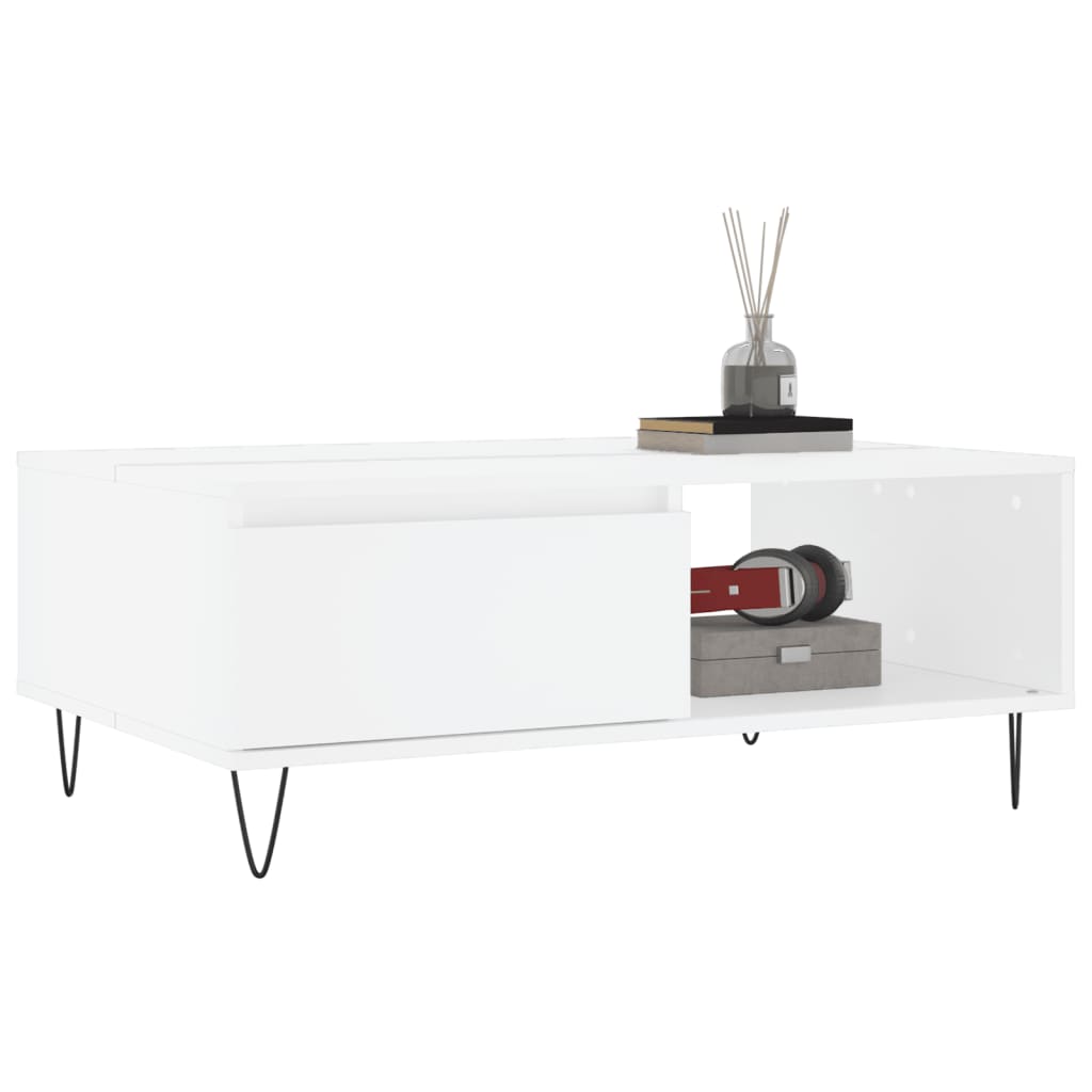  Coffee Table, White, 90x60x35 Cm, Wood-based Material
