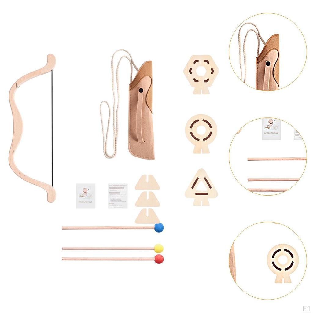 Bogenschießset aus Holz für Kinder, Jungen und Mädchen, für drinnen