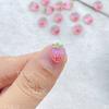 50pcs pink 3D Strawberry Cute Nail Charms Flatback Resin Rhinestone Gems Red Strawberry Designs Nail Decoration Jewelry