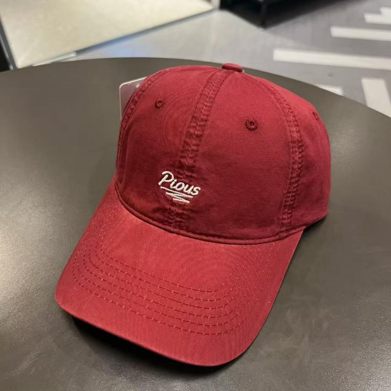 Spring And Summer Alphabet High Quality Soft Top Baseball Cap Female Alphabet Embroidery Casual Versatile Wide Brim Cap Tide M(56-58cm) красный