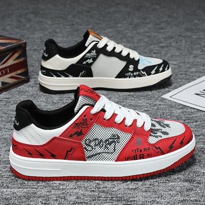Brand Designer Red Men's Skateboarding Shoes Fashion Anime Sneakers Men Leather Casual Skate Sneaker Men Hip Hop Street Shoes