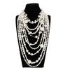 Baroque Pearl Sweater Chain Exaggerated Women's Clavicle Chain Multilayer Pearl Necklace  Banquet
