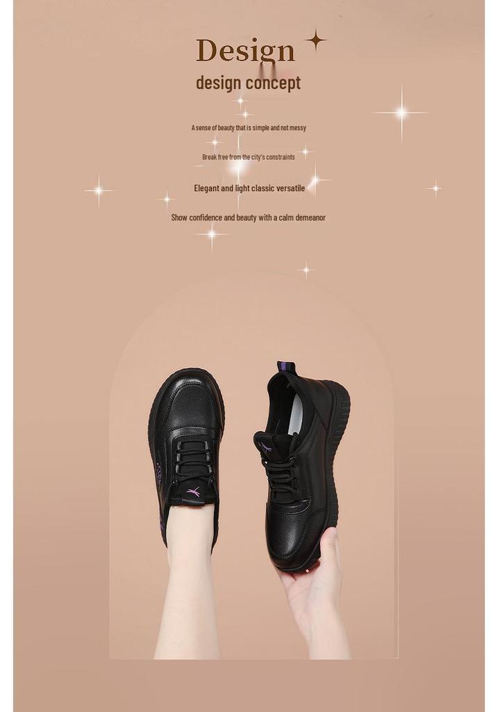 Red Dragonfly Women's Genuine Leather Casual Sports Shoes - Autumn/Winter Warm Plush Cotton Lined Sneakers.