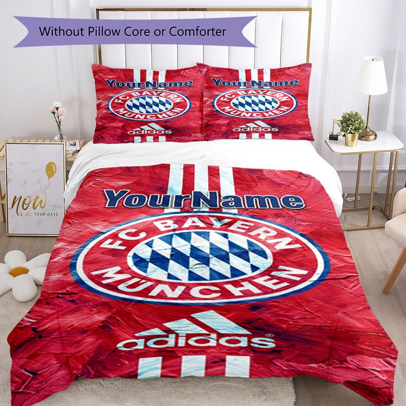 Bayern Monaco Personalizza il tuo nome Set Biancheria da Letto Copripiumino Traspirante con Federe Decorazione per la Casa Regalo di Compleanno