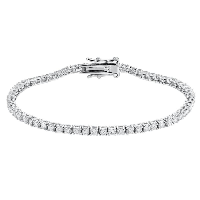 4mm 925 Silver Moissanite Bracelet 3mm D VVS1 Diamond with GRA for Women Sparkling Wedding Party Fine Jewelry