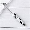 Smooth Writing Beaded Pens Halloween Rhinestone Beadable Pen, DIY Sparkly Cat Pumpkin Ghost Plastic Handmade Gift Glitter Black Ink Ballpoint Pen for