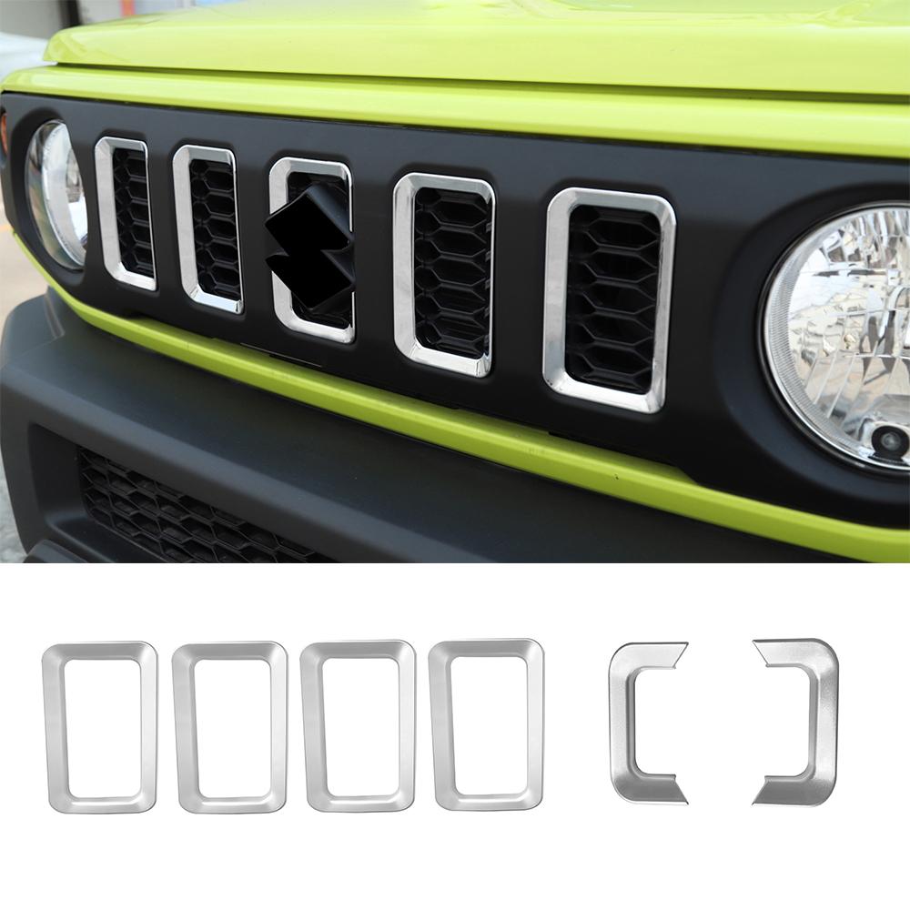 Car Front Bumper Grills Decoration Cover Trim for Suzuki Jimny 2019 2020 2026-2026 Grille Mesh Frame Exterior Car Accessories