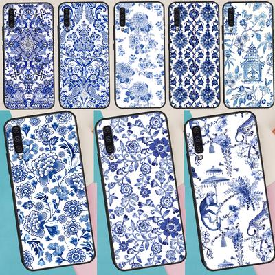 Blauw en Wit Porseleinen Hoesje Voor Samsung Galaxy A06 A05 A32 A16 A55 A36 A26 A54 A34 A14 A22 A52 A35 A15 A53 A13 A56