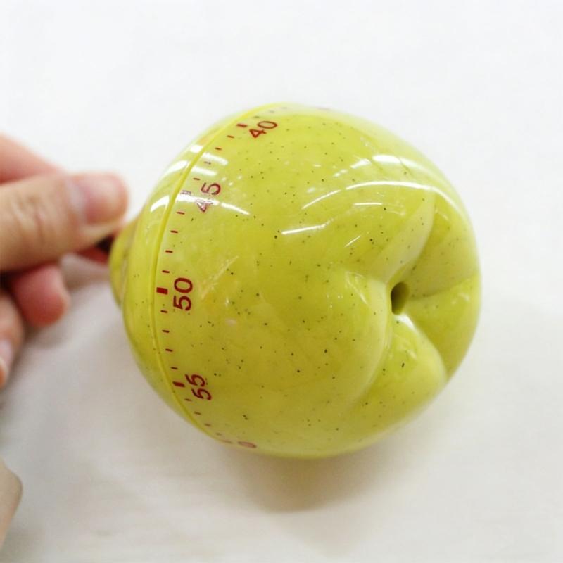Timer Meccanico a Carica Manuale da 60 Minuti a Forma di Pera per Cucina e Cottura Movimento Meccanico Plastica Non Richiede Batteria