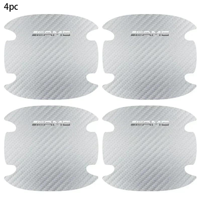 4Pcs Carbon Fiber Car Anti-scratch Stickers Auto Door Handle Protective For AMG Mercedes Benz W204 W124 W201 W202 W212 W220