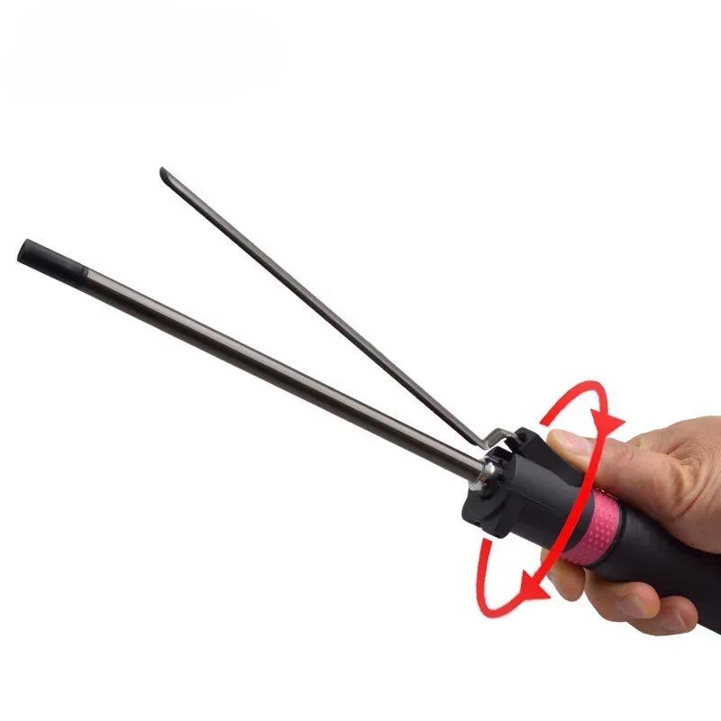 1pcs Professional Hair Curler Rotating Curling Iron Wand with Tourmaline Ceramic Anti-scalding Insulated Tip Styling Tool