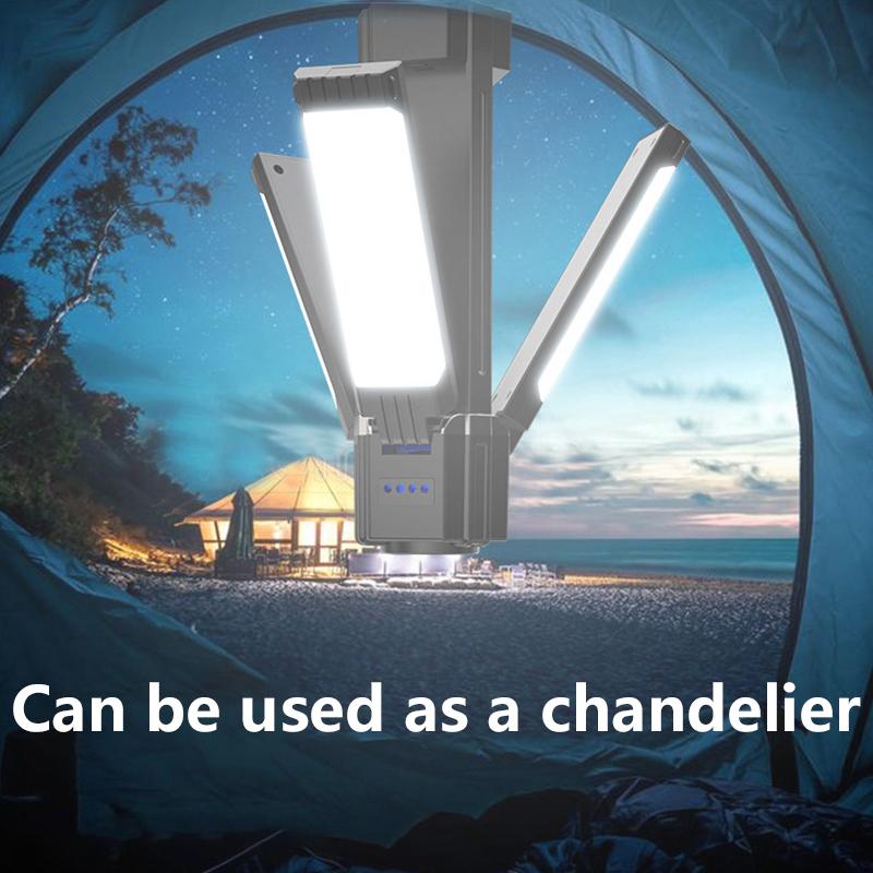 Rechargeable Outdoor Camping Light Tent Lamp Portable Foldable Flashlight Emergency Power Bank Work Floodlight