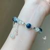 Niche Design Star Chain Tassel Bracelet for Women Fantasy Blue Crystal Beads Elastic Rope Bracelet Best Friend Zircon Gifts