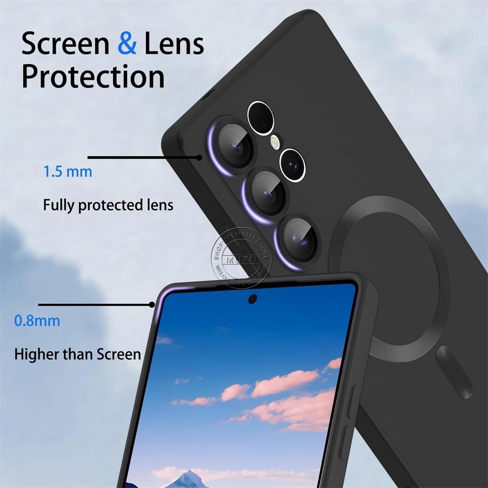 Matt Mjukt Skal för Samsung S24FE S25 S24 S23 S22 Note20 Ultra S21 S20 Plus FE Magsafe Telefonskal Stöttåligt Skal Anti-Repor