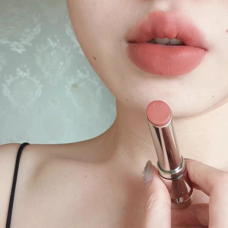 Women's Team Peach Pink Lipstick Matte Velvet Lipstick Long-Lasting Fadeless Pink Genuine Goods Niche Style Brand Peach Pink