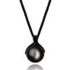 18mm Silver Obsidian Amulet Power Stone Necklace [Koai]