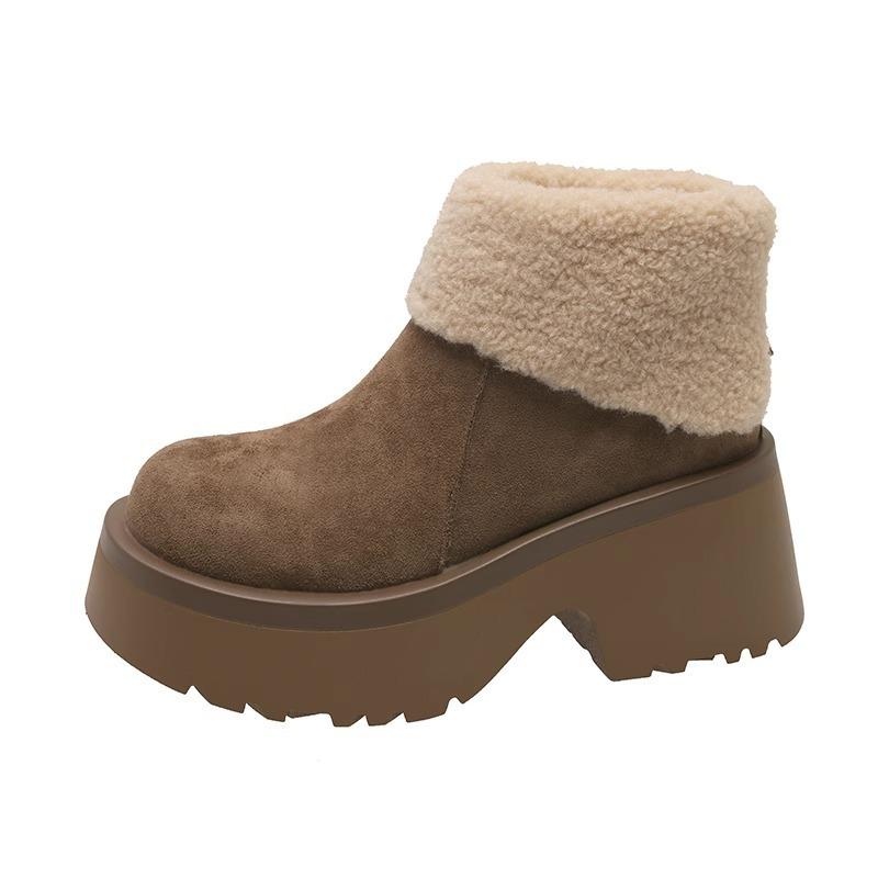 Thick-soled Snow Boots Women's Autumn and Winter New Velvet Warm Cotton Boots Casual Versatile