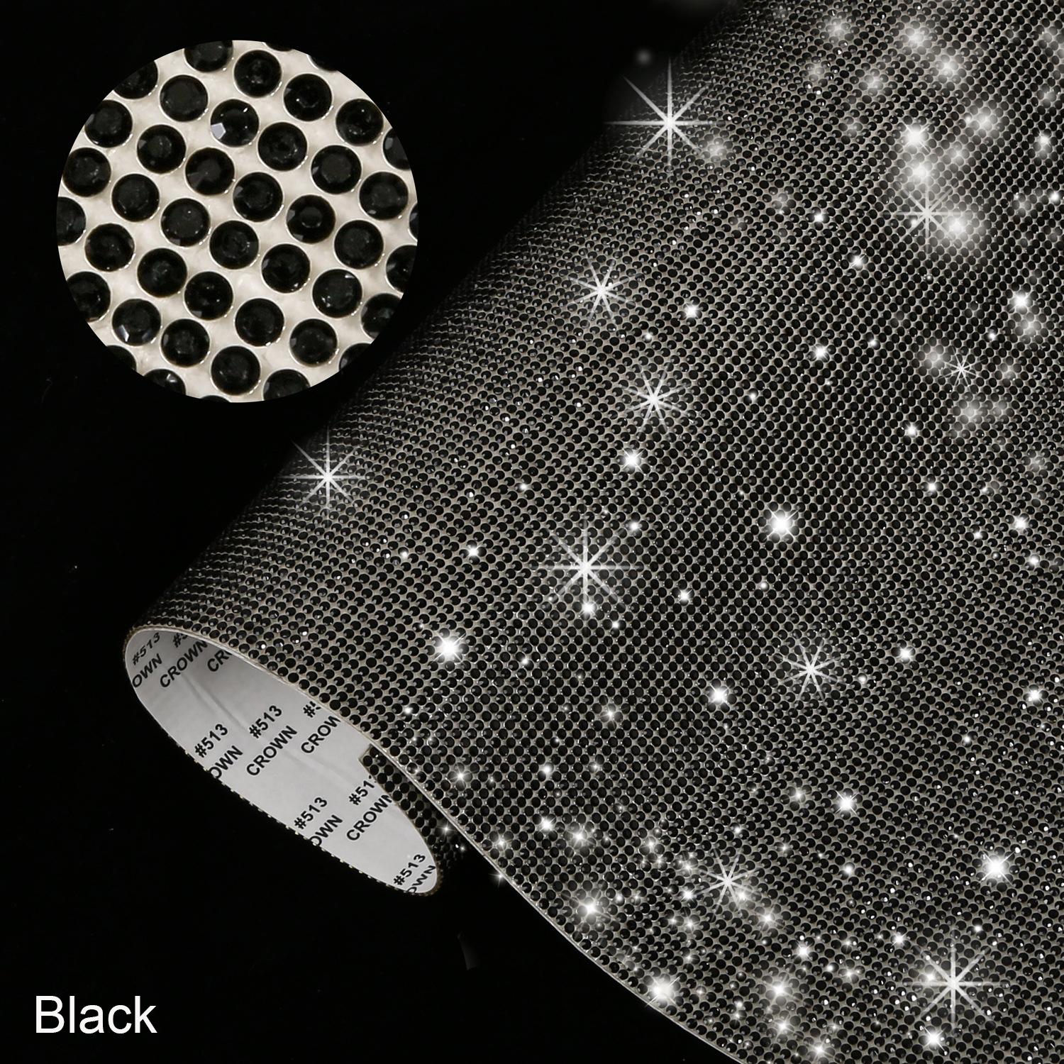 

Наклейка со стразами, блестящие стразы для поделок, самоклеящаяся наклейка с бриллиантами, сделай сам, для Black - 9.4x7.8inch(24x20cm)