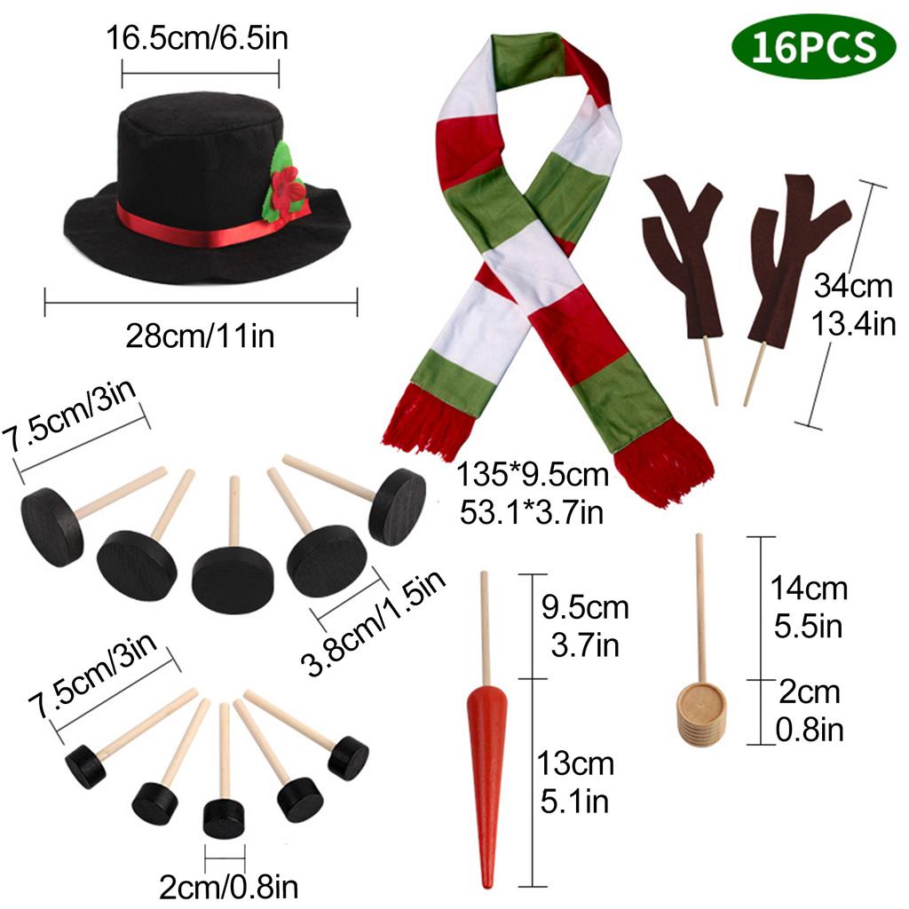 Christmas Snowman Suit Decorations Top Hat Carrot Nose Hands Buttons And Long Red Scarf Xmas Body Ambience Ornaments