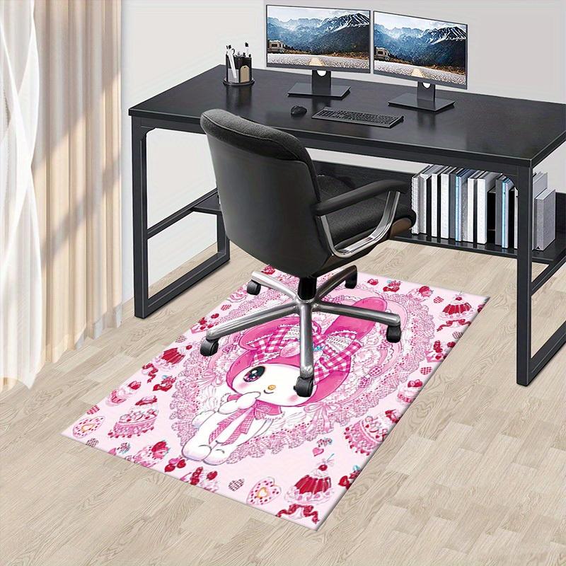 

1pc Cute Cartoon Pink Bowknot Strawberry Theme Office Desk Mat Under Chair Rug Gift Universal Decorative Floor Carpet for Room Bedroom Livin 60cm by 90cm
