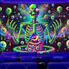 Reaktywna na UV Czarna Lampa Szkielet Oko Gobelin Gotycka Czaszka Neonowy Gobelin Fluorescencyjne Gobeliny Wiszące na Ścianę Do Pokoju Tła