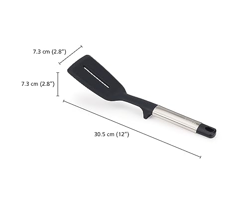 Joseph Joseph Elevate Silicone Slotted Turner, BPA-Free, Heat-Resistant Nonstick Kitchen Tool with Weighted Stainless Steel Handle [Authentic] 10570