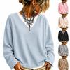 Damen Lässiges Gestreiftes Langarm-Sweatshirt Lockerer Pullover-Top