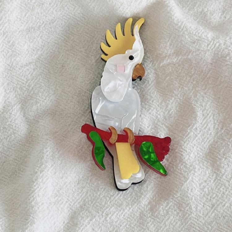 Eye Catching Sophisticated Acrylic Parrot Pin Portable Jewelry Accessory for Themed Event Stylish Outfits Casual Wear