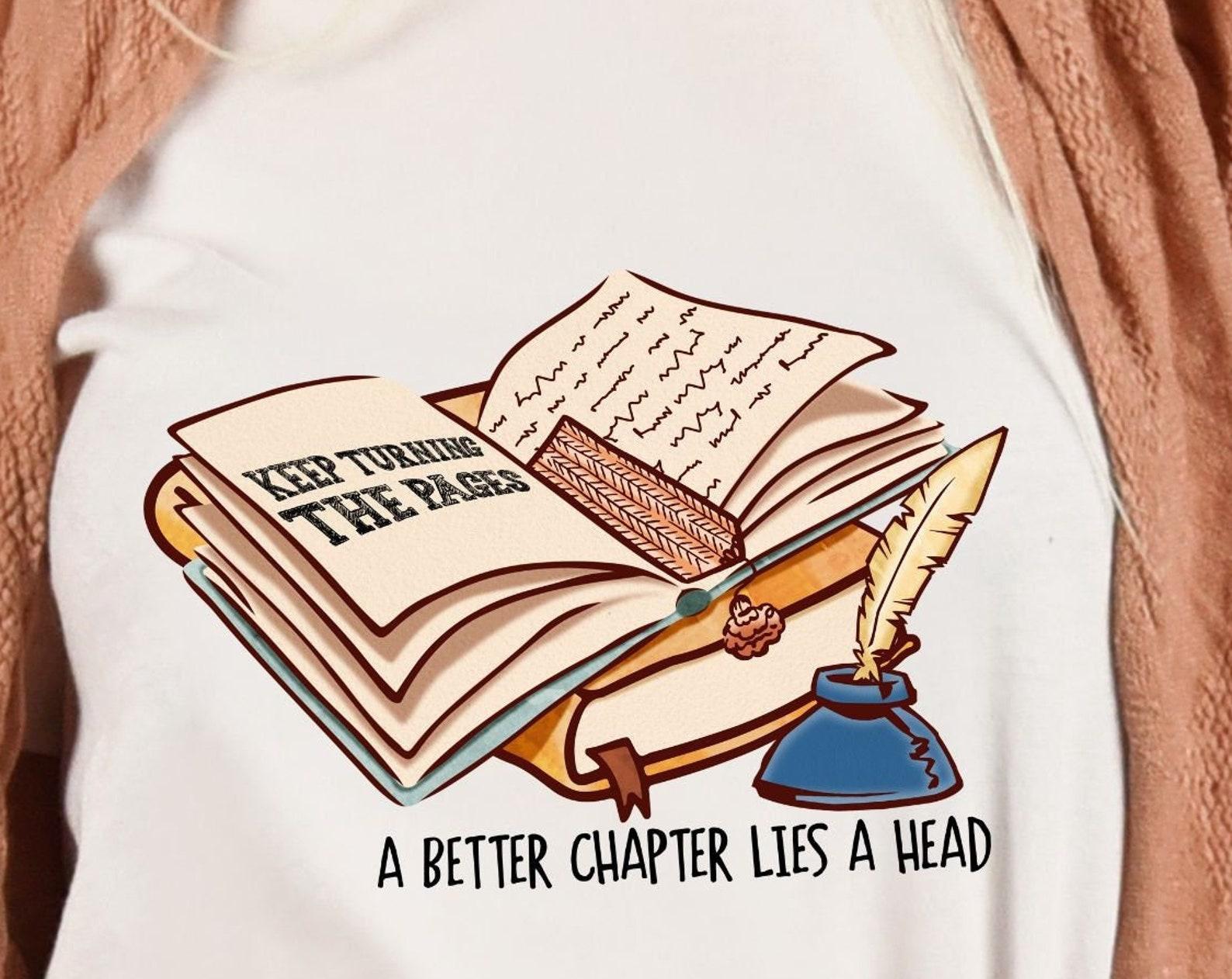 Keep turning the pages, readers tshirt, book readers tee, watercolor art, book readers gift, fun tshirt S