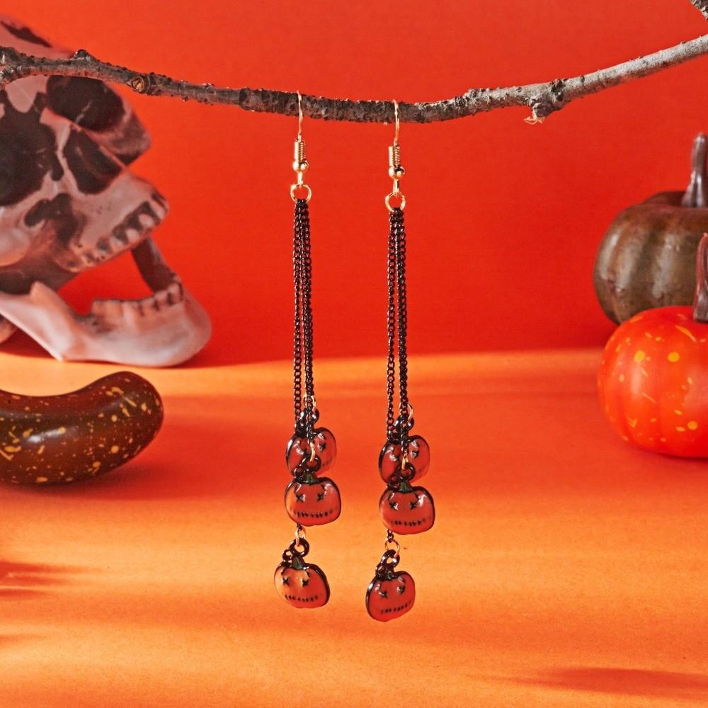 Acrylic Ghost Ear Studs Spider Pumpkin Dangle Earrings Retro Halloween Earrings  Gift