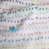 Chick and Bird Print Double Gauze Fabric for Babies and Size 22B x nora. ST1213-G-A Kids, Cotton, White, Pre-Cut, (110cm 100cm)