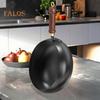 24 cm Wokpan i støpejern med lokk og stekespade - Uten belegg, Non-stick-teknologi, Ideell for tradisjonell kinesisk matlaging