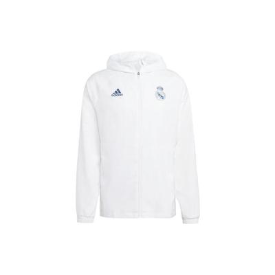adidas Logo Print Zip-Up Hoodie Men Jackets White HT6459