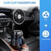 2-in-1 USB Fan Cup Holder Expander 360-Degree Rotation Strong Airflow USB Powered Universal Easy To Install Vehicle Cooling Fan