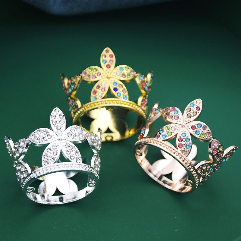 Birthday flower decoration Cake Topper Crown Small Tiaras for Doll Diadem Bridal Wedding Hair Jewelry Tiaras Ornaments